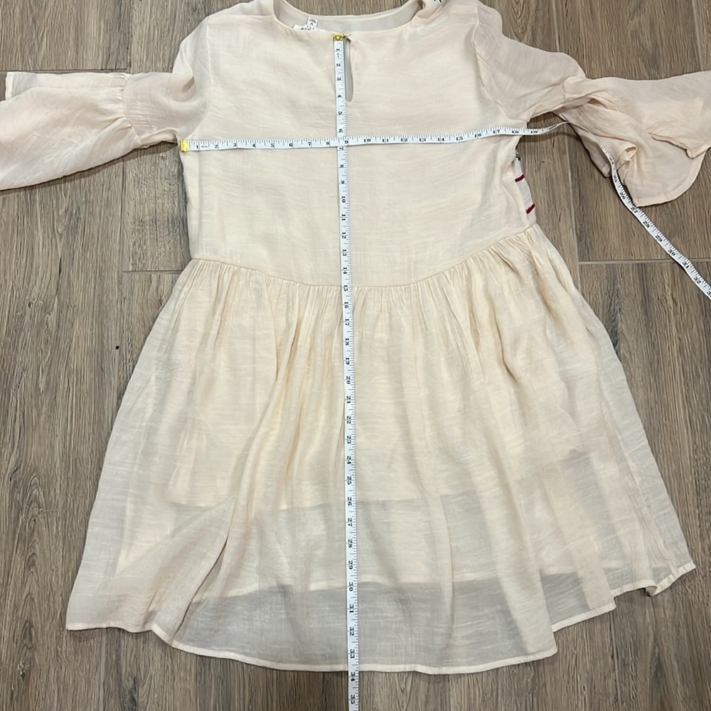 Umgee Embroidered Dress Cream Boho Cottagecore Gauze Flowy Mini Embroidery Midi - Picture 7 of 10
